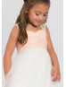 Corded Lace Pleated Chiffon Floor Length Flower Girl Dress